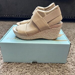 Life Stride Beige Wedge Sandals